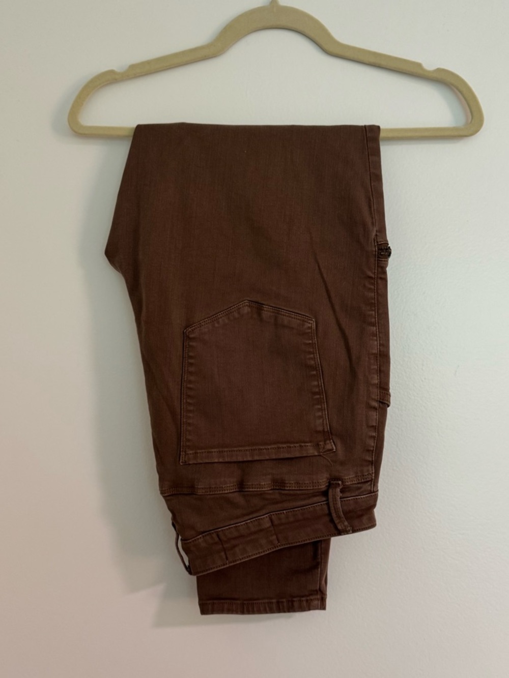 Cosmic Blue Love Brown Skinny Jeans | Zip Pocket Stretch Denim Size 32